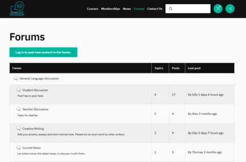 Built-in Discussion Forum